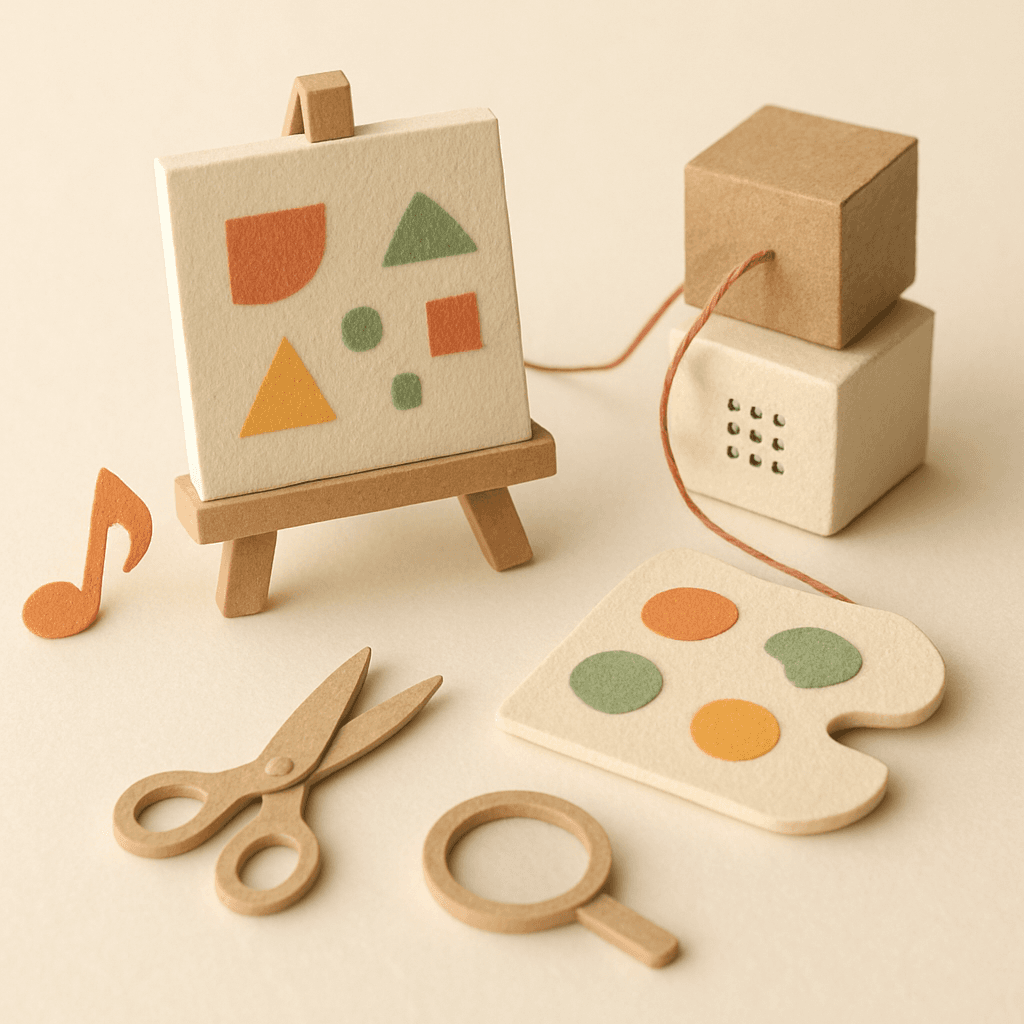 AIイラストと人力制作の違いを象徴するミニチュア紙工作のジオラマ