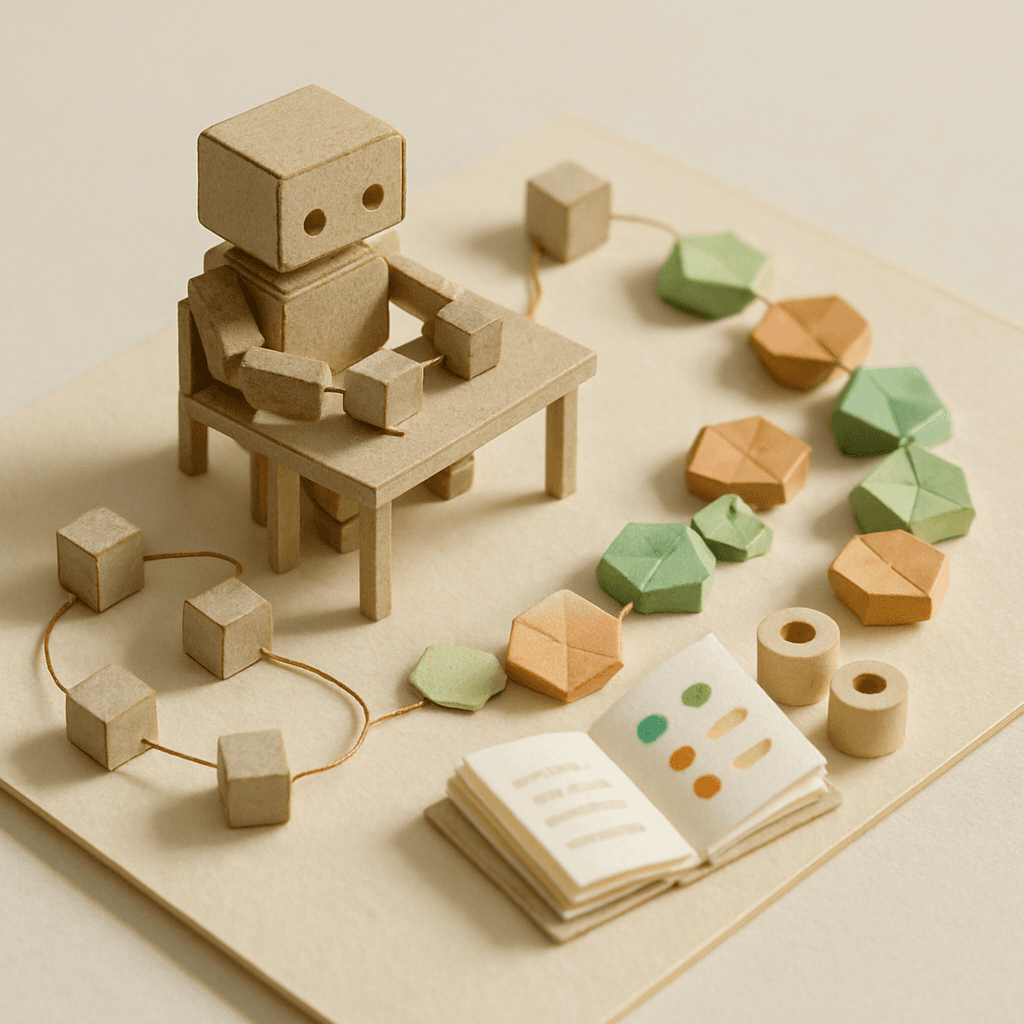 紙工作のミニチュアで表現した軽量AIエージェント自作の世界観